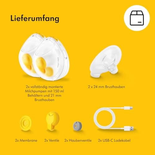 Medela Magic InBra Tragbare Doppel-Milchpumpe - Ultraleicht (200g) und leise - mit FluidFeel-Technologie
