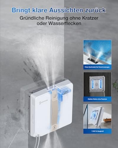 ECOVACS WINBOT MINI Fensterputzroboter, kompaktes Design, 4 Reinigungsmodi