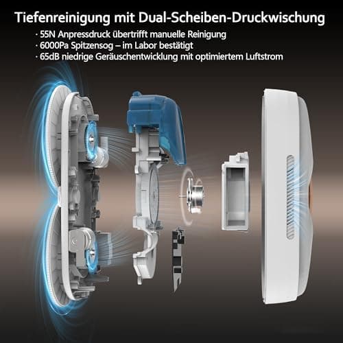 Lydsto WL09 Fensterputzroboter Automatische Doppel-Sprühfunktion 6000Pa Elektrischer Fensterreiniger 80ML Tank Koffer-Ve