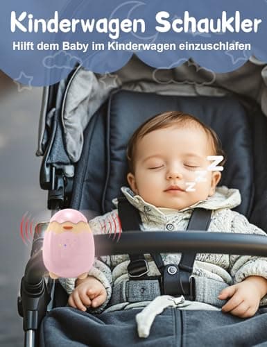 Robofun Kinderwagenschaukler - Elektrisch USB-C Aufladbar, 5 Einstellbare Schaukelintensitäten, Portabel für Babys