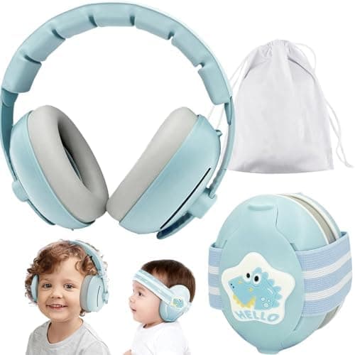 Sunshine Smile Baby Gehörschutz 0-4 Jahre + Gehörschutz für Kinder + Unisex Graublottnasenmuster + Geräuschunterdrückung