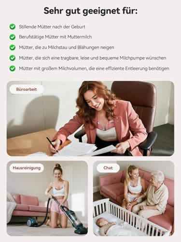 Robofun Elektrische Milchpumpe Handsfree Freihändigписывающий следующие характеристики: Elektrische Milchpumpe Leise mit