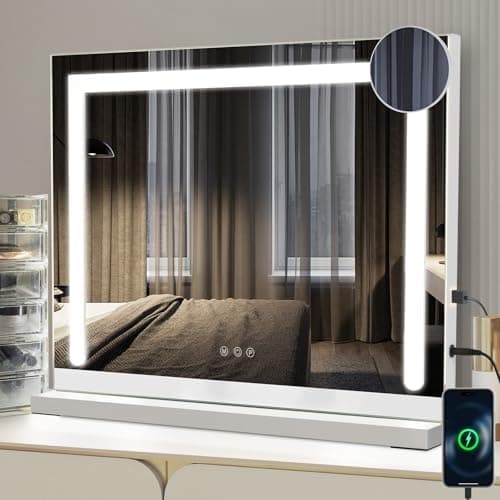 Hollywood-Spiegel mit Beleuchtung - Vanity Mirror 9 LED - 360° Drehung -Touch Dimmbar - Perfekter Schminkspiegel für den