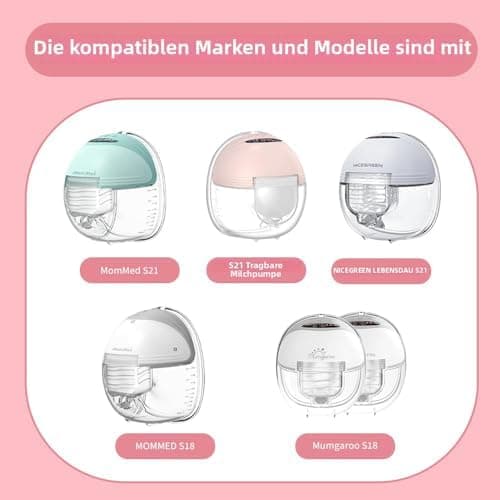 Mommed Missaa S18/S21 Komplets Set Milchsammelbecher, Ersatzpumpenteile, für Mamas, zur Nachtsicherheit und Bequemlichke