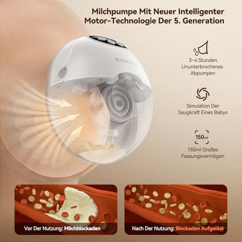 Robofun Elektrische Milchpumpe Freihändig 2er-Pack
