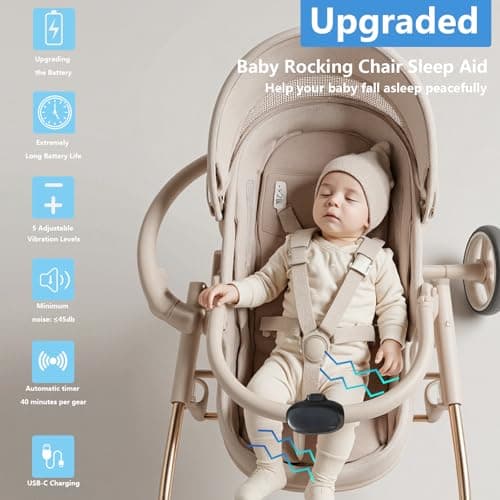 Kinderwagenschaukler Upgrade Beweger Elektrisch USB-C (Schwarz)  
Kinderwagenschaukler Schlafhilfe 40 Min Timer (Schwarz