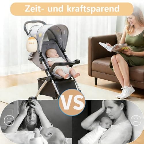 Kinderwagenschaukler Mit Bluetooth | Wiederaufladbar |Universell Für Kinderwagen & Buggy | Leise Schaukel | Einstellbare