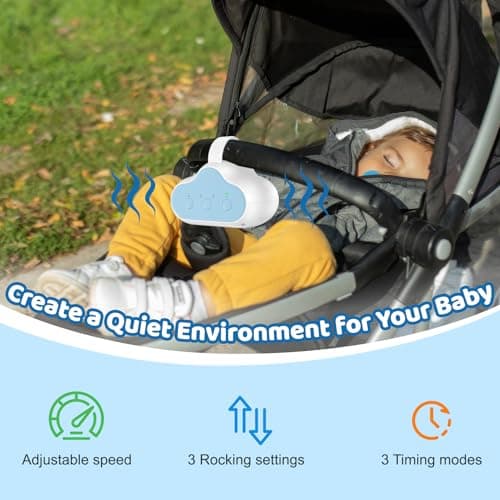 Kinderwagenschaukler: Elektrischer Kinderwagen Rüttler mit Timer und Einstellbaren Schaukelintensitäten USB-C Aufladbar