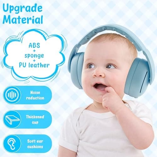 2-in-1 Neugeborene Ohrenschützer für Sicherheit und Komfort, Baby Gehörschutz Ohrenschützer mit Lärmschutz & Verstellbar