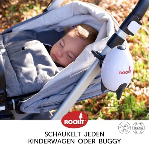 ROCKIT Kinderwagenschaukler SET - Das Original für einschlafnde Bälle - wiederaufladbar via USB, stufenlos einstellbar &