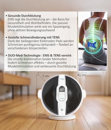 Feelvita Acticur EMS Durchblutung-Stimulator für Bein und Fuß ohne Kabel, Elektrisches EMS-Fußmassagegerät, Duo-Technolo