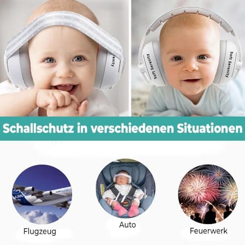 Gehörschutz für Babys und Kinder 2-in-1 CE-zertifiziert 25 dB - Komfortabler und verstellbarer Lärmschutz für Schlaf, Re