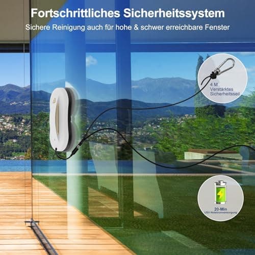 Elektrischer Fensterputzer mit Doppelsprühfunktion - Automatischer Fensterreiniger Roboter für Innen- & Außenfenster, Fe