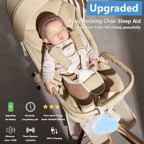 Original Wiederaufladbarer Kinderwagenschaukler (USB-C) Schlafhilfe mit Timer - 3 Einstellbare Schaukelintensitäten - Au