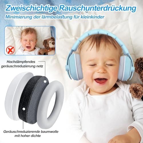 2 in 1 Gehörschutz Baby Verstellbare Kopfhörer mit Lärmschutz für Kinder bis 48 Monate
| Verstellbare Baby Kopfhörer mi