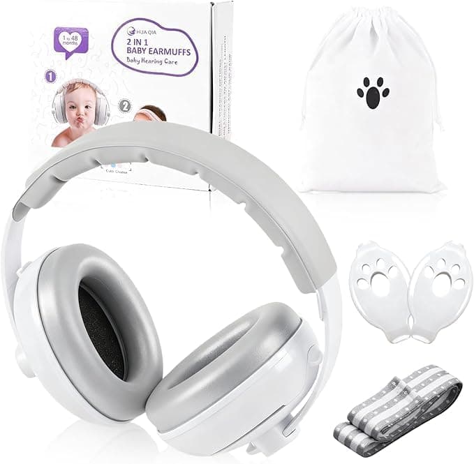 2-in-1 Gehörschutz Baby 0-5 Jahre: ultraweicher Lärmschutz mit 25dB Verstelldienst für Kinder Feste & zu Hause  
2-in-1