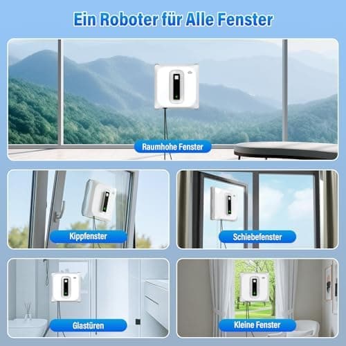 Fensterputzroboter mit Zwei Düsen & Sprühfunktion für Professionelle und Bequemlichkeit, 100 ml Wassertank, Sicherheits