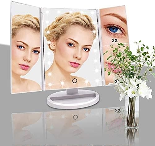 WEILY Schminkspiegel mit Beleuchtung für Schminken und Make-up-Anwendung bei jeder Gelegenheit
| Faltbarer WEILY Kosmet