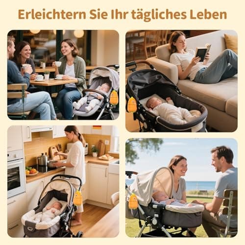 Kinderwagenschaukler - ultraleise Wippe mit abnehmbarer Bauweise - Orange Grüne Version
