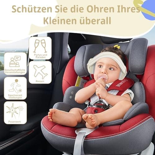 Robofun 2-in-1 Gehörschutz Baby Kopfhörer für Lärmreduzierte Ohrschutz und flexibles Headband für Babys bis 48 Monate