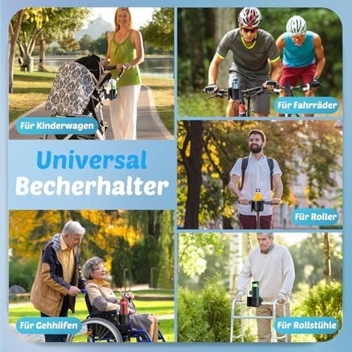 Getränkehalter für Kinderwagen Guiseapue Universal, Kaffeeschalenhalter für Rollator und Rollstuhl, Geschenk für Neu Mam
