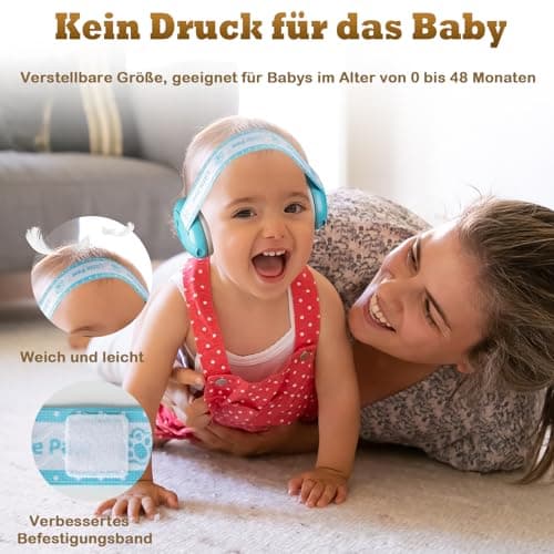 2-in-1 Gehörschutz für Babys & Kleinkinder - Lärmschutz-Kopfhörer mitANTI-SLIP-Kopfband & Verständnisverbesserter Sprach