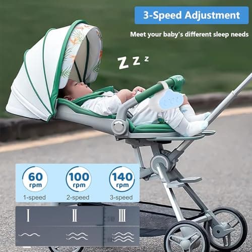 Original Wiederaufladbarer Kinderwagenschaukler (USB-C) Schlafhilfe mit Timer - 3 Einstellbare Schaukelintensitäten - Au