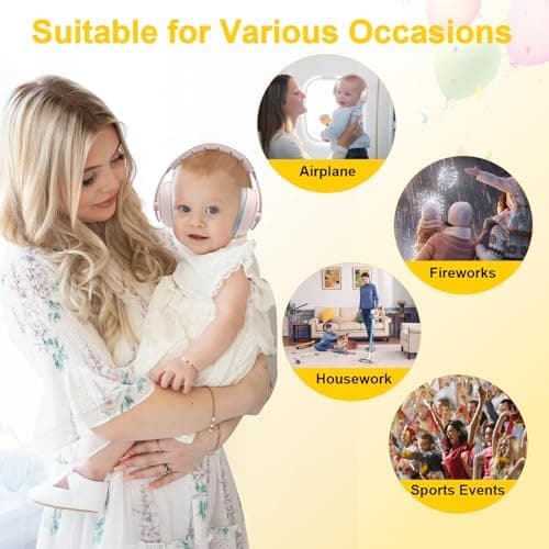 Robofun 2-in-1 Gehörschutz für Baby-Kopfhörer - Lärmschutz für neugeborene Ohren & Verstellbares Kopfband - Baby-Gehörsc