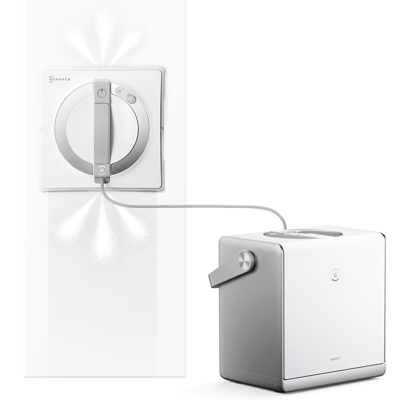 ECOVACS WINBOT W2S Omni Fensterputzroboter für Intelligente Reinigung mit TruEdge™, automatisches Aufladen, DREI Wasserd