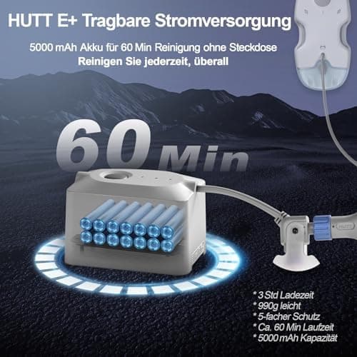 Hutt S7 Plus Fensterputzroboter Akku kabellos, 5500 Pa Saugkraft und 3D schwebendes Doppelpad, perfekt für Professionell