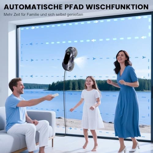 Fensterputzroboter 2025 - 6000Pa Doppeldüsen-Sprühfunktion, Kanten Erkennung und Stromausfallschutz für Fenster/Fliesen