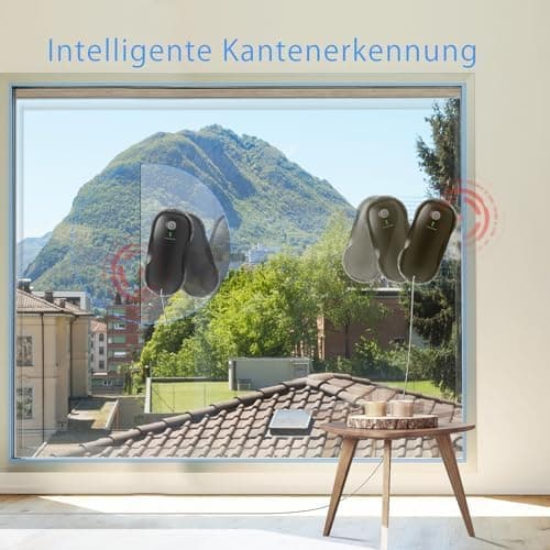 Tosima W2 Fensterputzroboter 3800 PA - automatischer Fensterroboter mit Fernbedienung, intelligenter Navigation und Kant