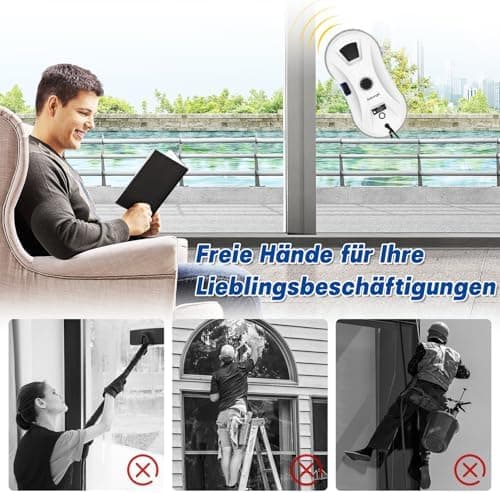 Elektrischer Fensterputzroboter 5600Pa 3-Modi Automatische Wasserstrahl Funktion Fernbedienung