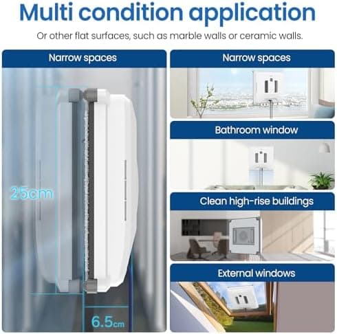 Fensterputzroboter 3000PA, kabellos und mit intelligentem Pfadplanungssystem für professionelle Reinigung, Fernbedienung