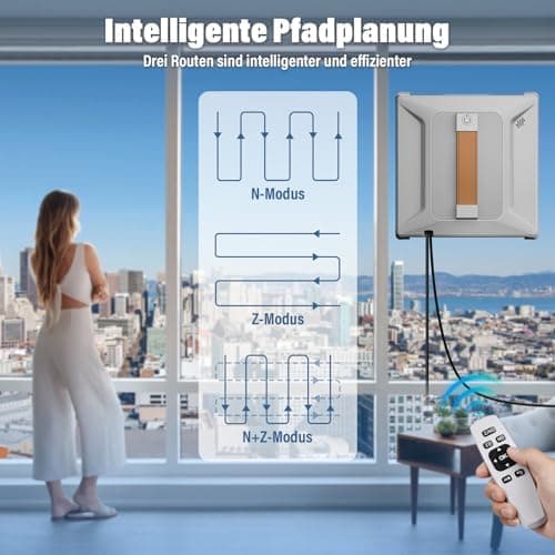 Fensterputzroboter Inteligenter Wegplanung für Profis ohne Tote Winkel
Fensterputzroboter mit 4-Düsen und Kantenerkennun