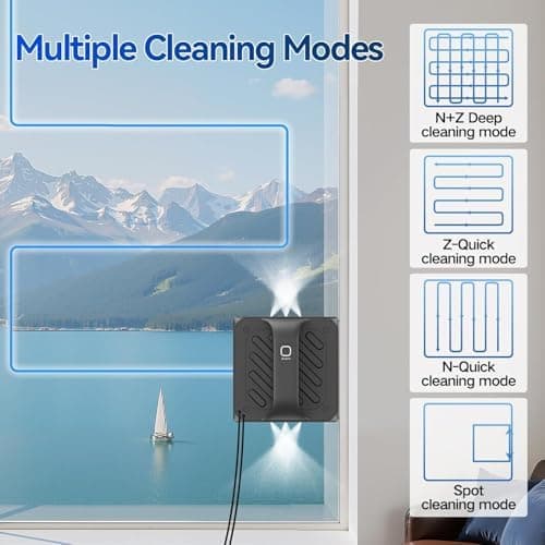 Fensterputzroboter mit 6 Wasserdüsen und Anti-Rutsch-System für Innen- und Außenfenster
| Automatischer Fensterreiniger