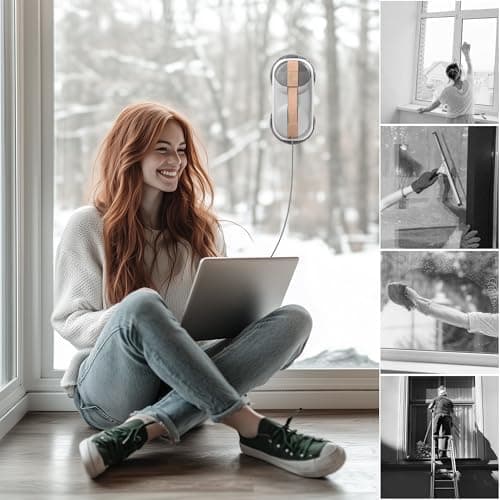 Lydsto WL09 Fensterputzroboter Automatische Doppel-Sprühfunktion 6000Pa Elektrischer Fensterreiniger 80ML Tank Koffer-Ve
