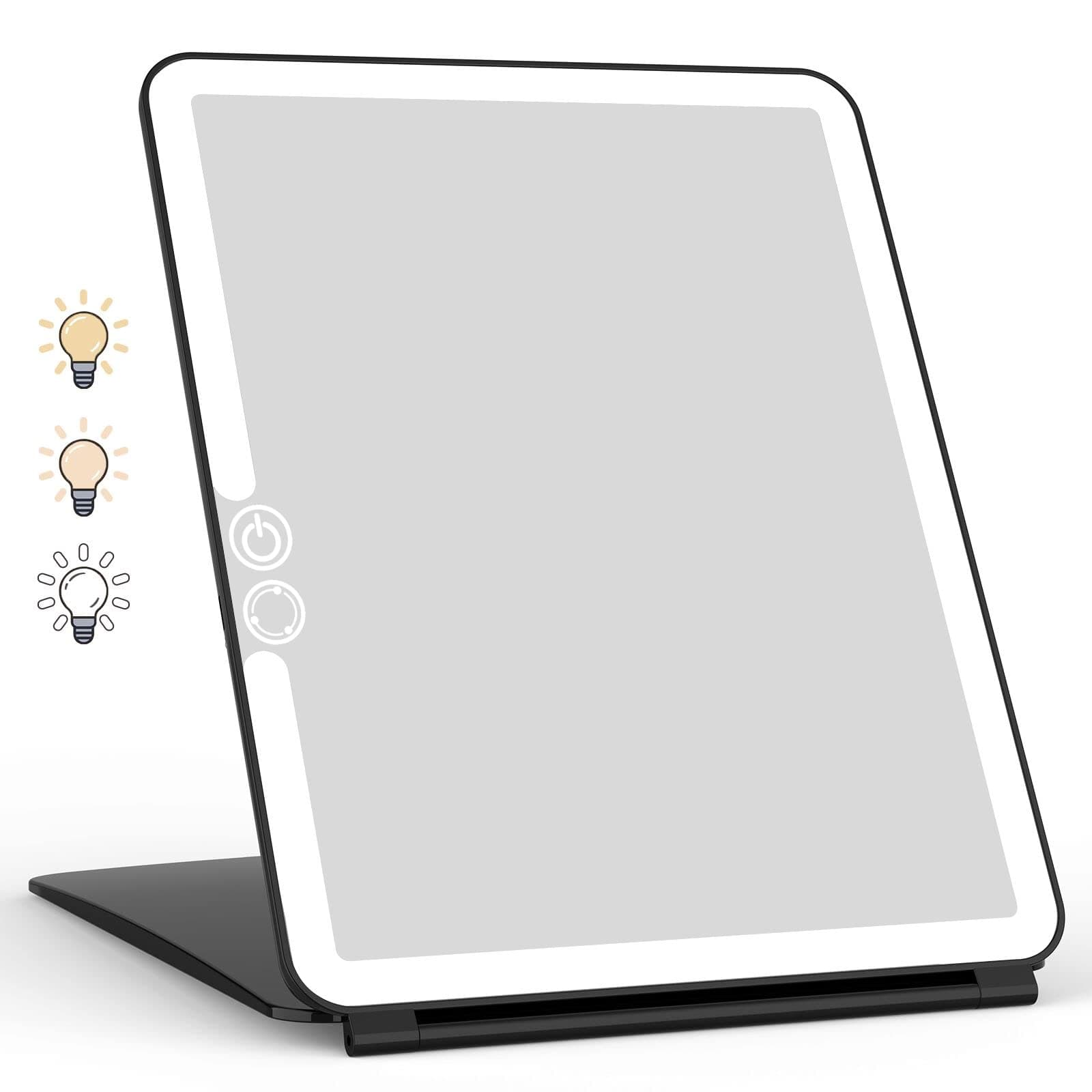 WEILY Kosmetikspiegel mit LED Beleuchtung für Reisen (Schwarz)  
WEILY 2000 mAh USB Aufladbarer Kosmetikspiegel mit Farb