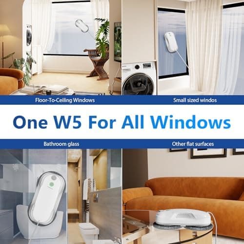 Tosima W5 Fensterputzroboter - Einzigartige Variable Frequenzabsaugung & dreifaches Sicherheitssystem (Weiß)  
Tosima W5