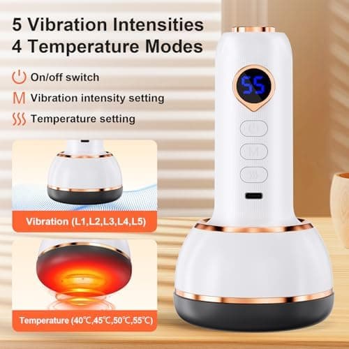 Massagegerät mit Wärmefunktion und Vibration für Müdigkeiten lindern - Weiß  
| Massagegerät mit Wärmefunktion und Vibr