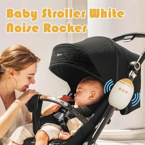 Baby Rocker Kinderwagenschaukler - Wiederaufladbar mit White Noise Machine, Einschlafhilfe für Beruhigende Klänge, Tragb