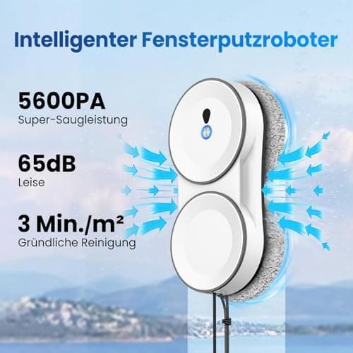 GAGAFEEL Fensterputzroboter - 5600 Pa Reinigungsmacht mit Automatischer Doppel-Sprühfunktion für professionelle Verwendu