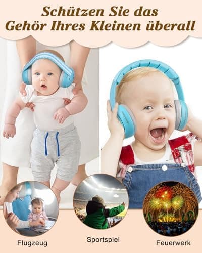 2 in 1 Baby Kopfhörer Lärmschutz für Baby Gehörschutz
| Baby Kopfhörer Lärmschutz 25dB - perfekt für Baby Gebrauch
| Ge
