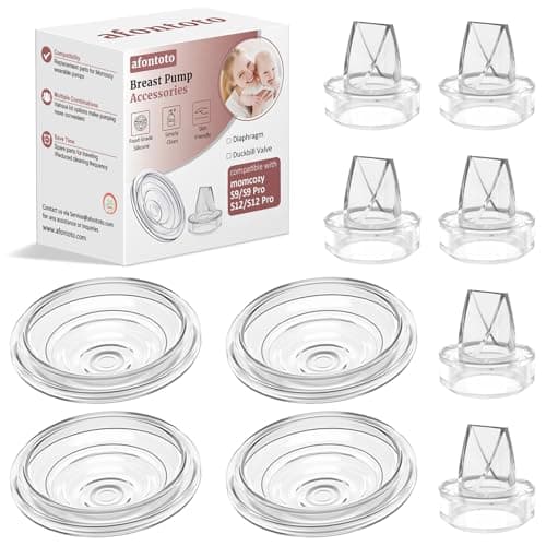 Silikon-Entenschnabelventil und 4 Silikon-Membranen für momcozy S9/S12/S9Pro/S12Pro, Ersatzteile für tragbare Milchpumpe