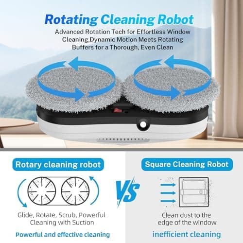 Fensterputzroboter 5600Pa - Effizient für Hausfrauen und -herren bei der Fensterreinigung im Wohnzimmer und Badezimmer.