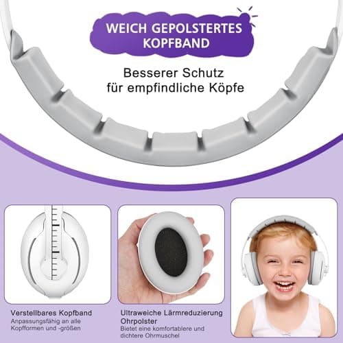 Baby Gehörschutz Kopfhörer mit Geräuschunterdrückung 0-2 Jährige Alltag & Events Ideal