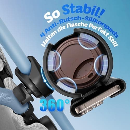 Getränkehalter für Kinderwagen Guiseapue Universal, Kaffeeschalenhalter für Rollator und Rollstuhl, Geschenk für Neu Mam