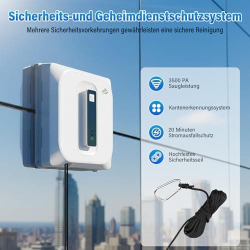 Fensterputzroboter mit Zwei Düsen & Sprühfunktion für Professionelle und Bequemlichkeit, 100 ml Wassertank, Sicherheits