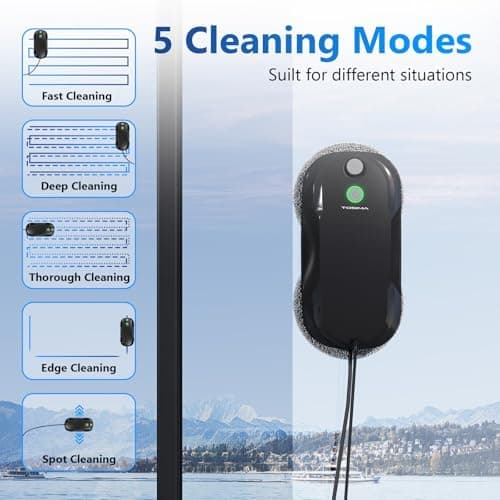 TOSIMA W5 Fensterputzroboter - Dreifaches Sicherheitssystem & intelligente Navigation (Schwarz)  
TOSIMA W5 Fensterputzr