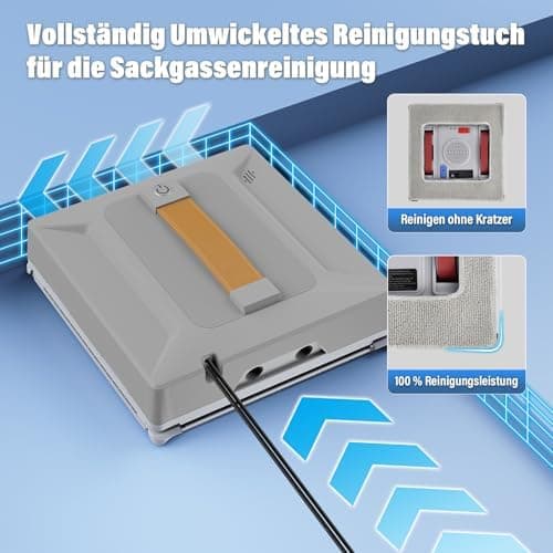 Fensterputzroboter Inteligenter Wegplanung für Profis ohne Tote Winkel
Fensterputzroboter mit 4-Düsen und Kantenerkennun